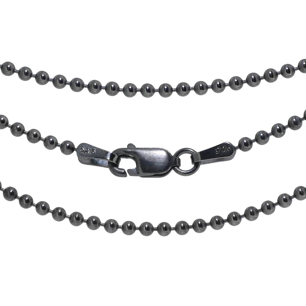 Gin no Smoked Ball Length Diameter Dark Silver 925 Necklace Chain Only [Shinjuku Kura] Chain, 45-60cm (50cm), Approx. 2.0mm, Chain, Men's, SV,