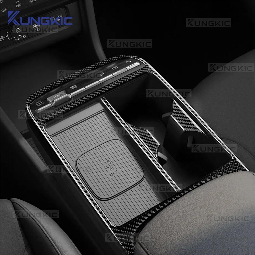 Carbon Fiber Interior Sticker for Hyundai Tucson NX4 2024 2025 LHD RHD Transmission Cup Frame Panel