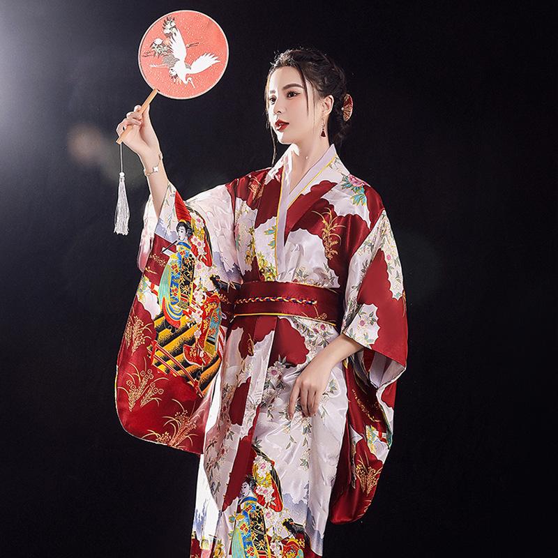 2025 Seiden Plus Size Japanischer Kimono Pyjama - Damen Trendiges Douyin-Inspiriertes Gewand Bademantel Hauskleidung