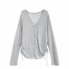 Women's Slimming Drawstring Summer Cardigan - Lightweight, Versatile Knit Outerwear
