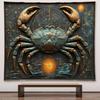 Bronze Angel Statue with Wings and Wheat Wall Art 2D Printing Cloth Spiritual Decor Mythical Figure Home Gallery Tapestry