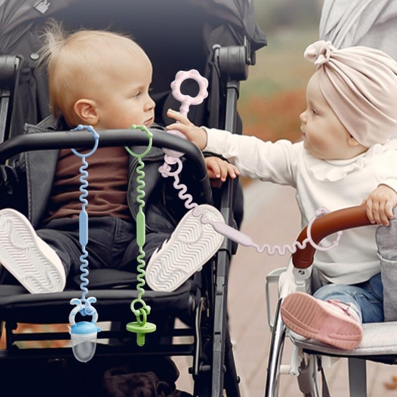 Multifunctional Baby Bottle  & Toy Holder Soft Silicone Cup Strap Colorful Infant Bottle Leash Essential for Strollers