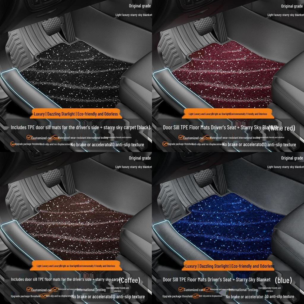 Waterproof TPE Car Floor Mats for Pentium B30 (2016-2018), One-Piece Molded with Door Sill Coverage