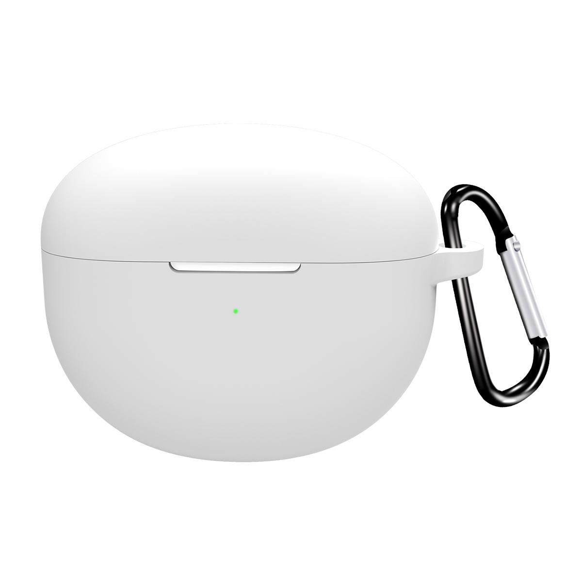 

For Oppo Enco Air3i Protective Case Semi In-Ear Bluetooth-Compatible Earbuds Silicone Cover with Hook White