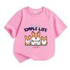 Toddler Boys Girls 100% Cotton Short Sleeve Crew Neck T-Shirt, Adorable Corgi Simple Life Printed Casual Soft Breathable Summer Tee for Daily Wear