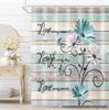 Blue and White Daisy Watercolor Flower Waterproof Bathroom Shower Curtain (with 12 Hooks) 72x 72 Inch Blue Butterfly Pastoral Style