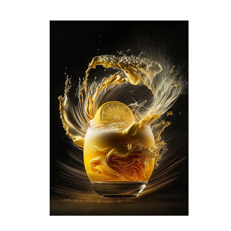 Abstract Colorful Cocktail Exploration Rendered Posters Prints Bar Painting Wall Art Pictures for Restaurant Drinking Room Decor