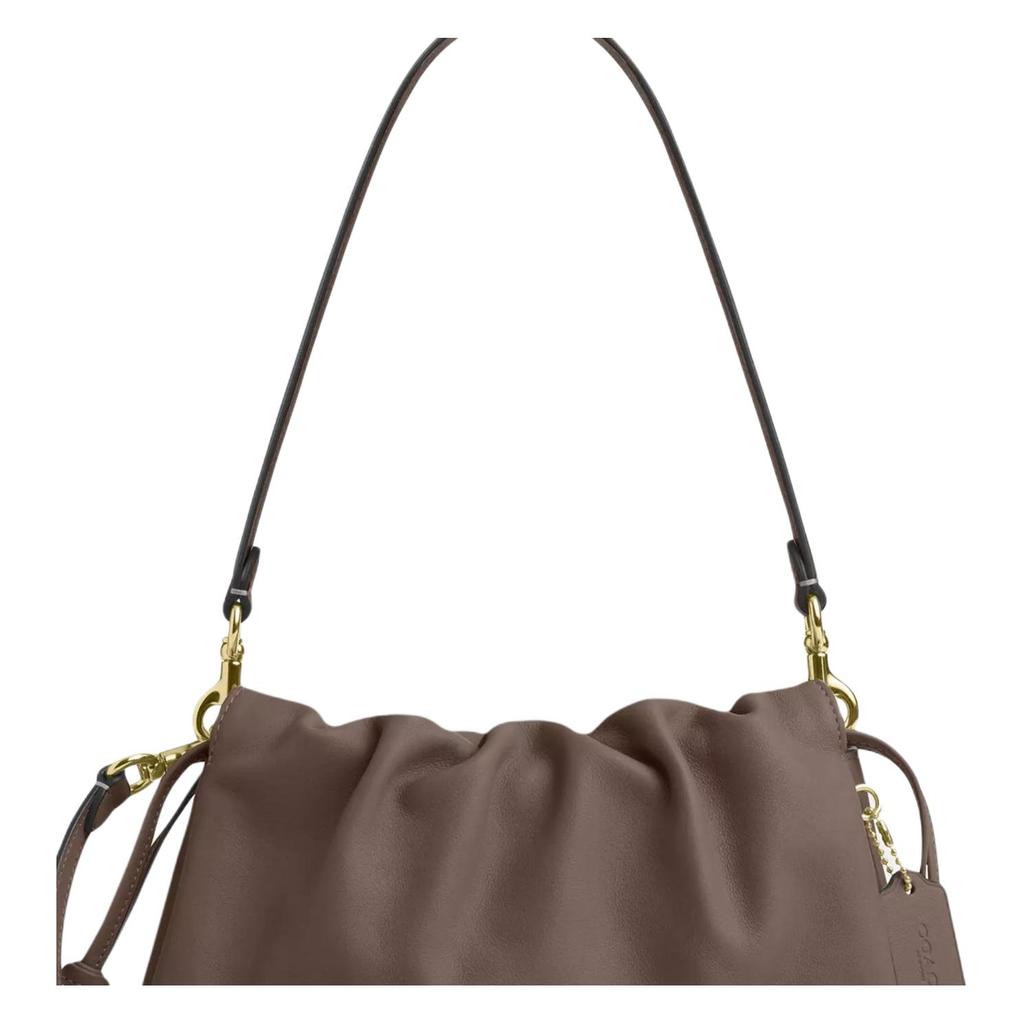 Coach Faye 26 Logo Pleated Design Leather Tote Shoulder Bag Medium Women bags Brown CV529-IMV2R