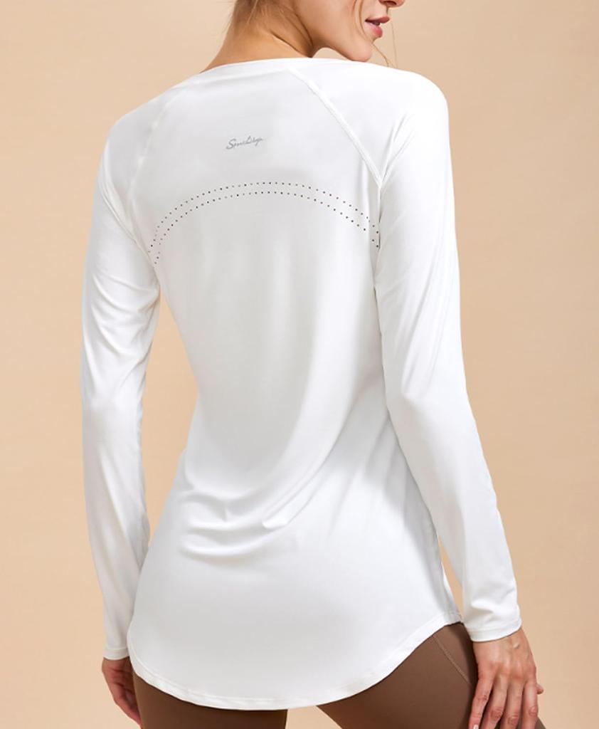 Ranmy Stage Long Sleeve Yoga with Slimming UV Sun Quick Extra Long Size M Women's T-Shirt Silhouette, Protection, Protection, Drying, Lightweight,