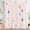 2pcs,2D Plane Printing Curtain Fabric Pastel Starry Sky Durable Polyester (without Rod) Holiday Ldeal for Bedroom Living Room