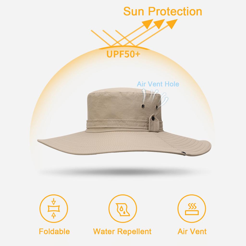 Sun Hat Wide Brim UV Protection Foldable Bucket Hat for Fishing Hiking Camping 12CM Brim