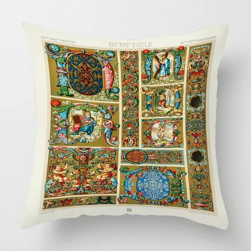 Home Decor Baroque Inspired Vintage Pattern Pillow Covers Pattern Cushion Cover Suitable for Sofa Bedroom Car Pillow Cover