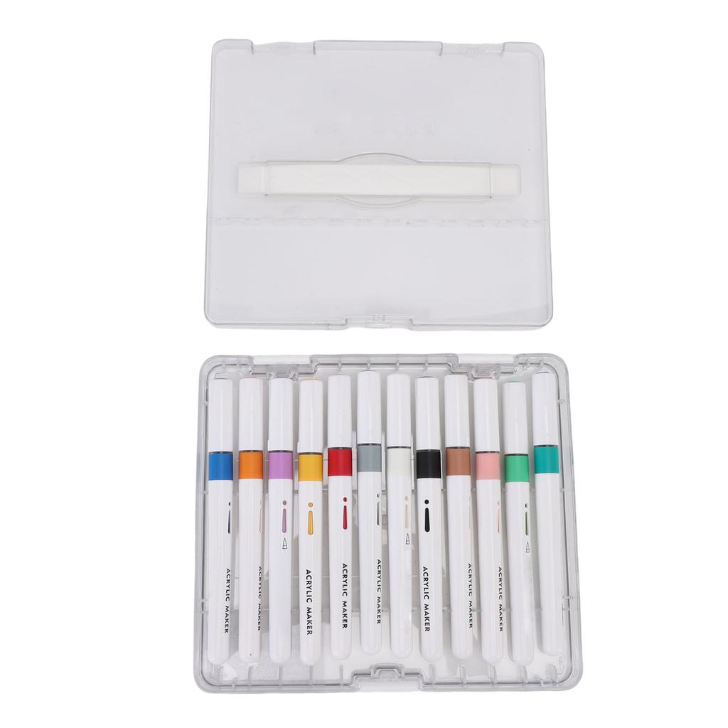 12 Colors Acrylic Paint Pen Set Direct Liquid Tip Markers for Art Writing Drawing Crafting Projects White Rod