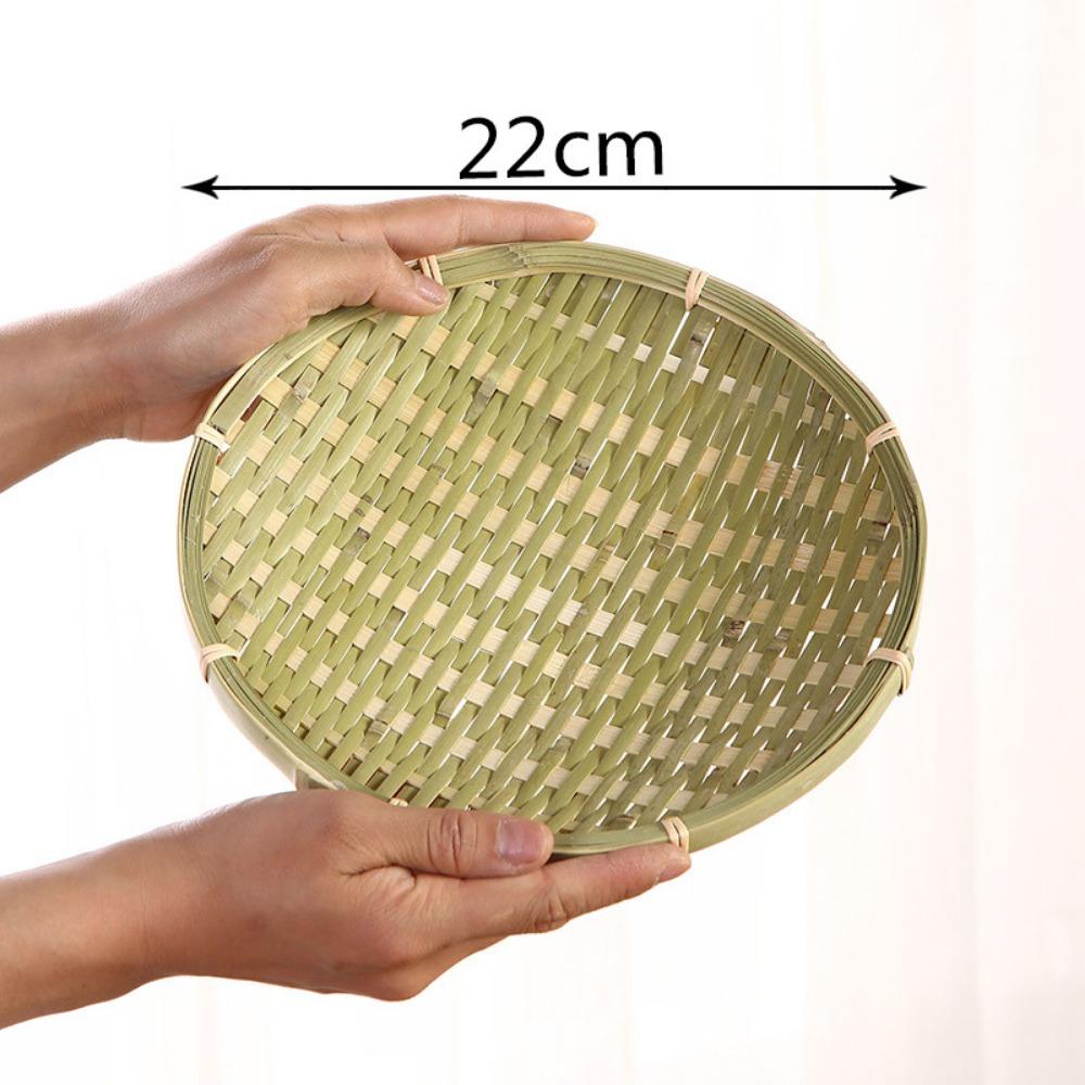 Creative Natural Bamboo Sieve Handmade Weaving Fruit Bread Basket Household Snack Basket Kitchen Storage