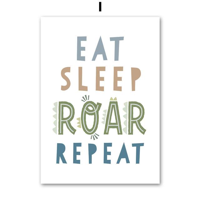 Cute Dinosaur T-Rex Brachiosaurus Nursery Wall Art Canvas Painting Nordic Dino Posters And Prints Pictures Baby Kids Room Decor
