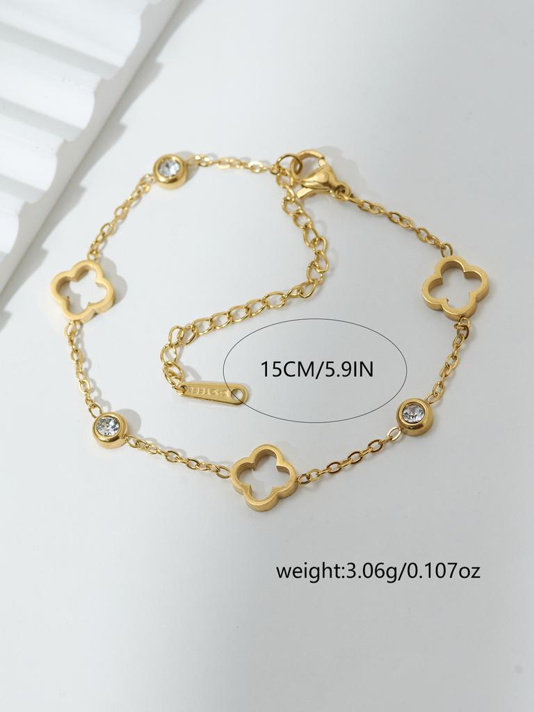 1 Piece Elegant Niche Luxury Triple Flower Bracelet Suitable for Daily Wear Gift for Friends Holiday Gift Women's Zircon