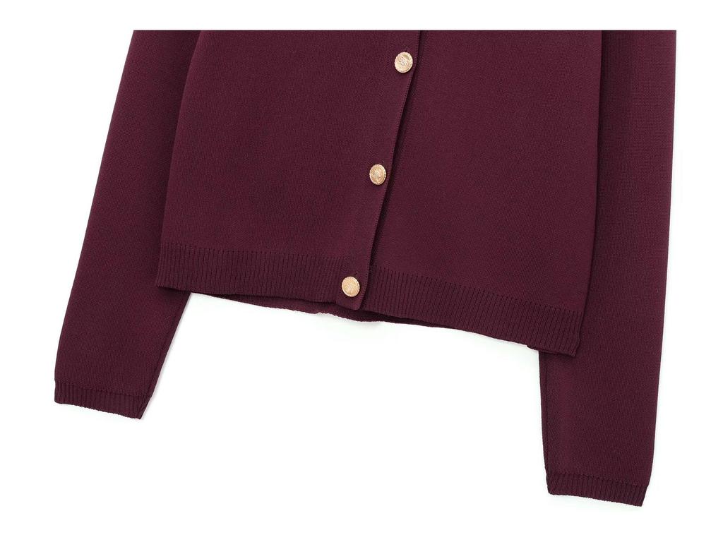 Γυναικεία Πλεκτή Ζακέτα με Στρογγυλή Λαιμόκοψη και Μονόκουμπη - Μοντέρνος Σχεδιασμός που Συνδυάζεται με Όλα, Στυλ #1822106