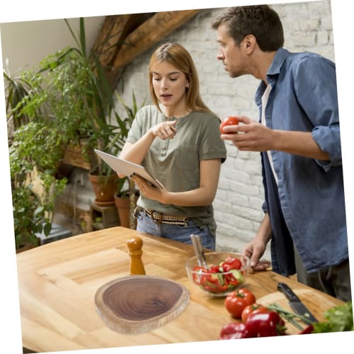 Anneome 1 Wooden Cutting Board, Round Cutting Board for Pork, Cheese, Bread, Kitchen Cutting Board, Tray, Vegetable Chopping Board, Fruit Cutting Boar