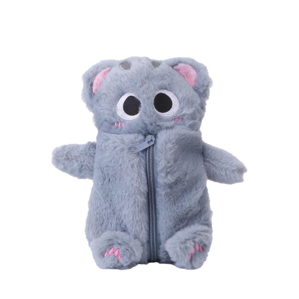 Large Capacity Stationery Bag Siamese Cat Cat Pencil Bag Novelty Plush Pencil Case  Pencil Box