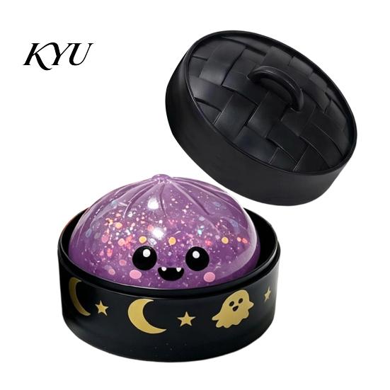 Weiches Knetspielzeug für Angst und Konzentration Halloween-Brötchen mit Dampfer, Sensorischer Fidget Stressball, Gruseliger Geist Dehnbares TPR-Spielzeug Kürbis zur Entspannung