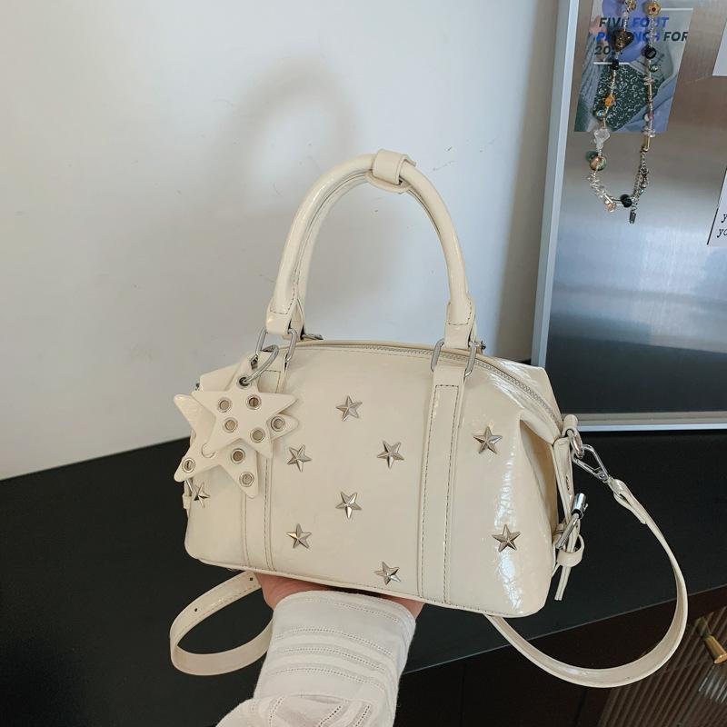Ladies' Handbag, Female Star Studded Boston Handbag, Versatile Single Shoulder Crossbody Bag, Y2K Bag