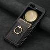 Retro PU Leather Cover for Samsung Z Flip 6 5 4 3 2 Flip6 Flip5 Flip4 Flip3 Flip2 5G Ring Card Slot Holder Wallet Phone Case