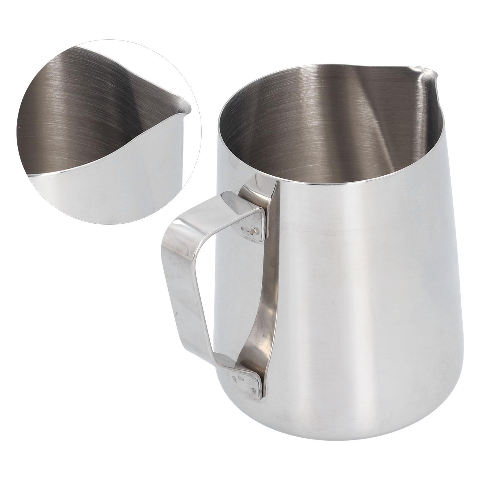 304 Stainless Steel Frothing Cup with Inner Scale Pointed Mouth Milk Frothing Cup for Home