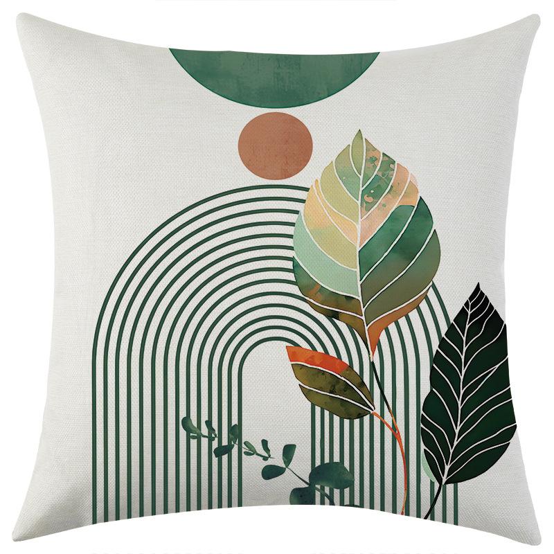 New Geometric Striped Abstract Floral Linen Pillow Cover Car Sofa Lumbar Pillow Cushion