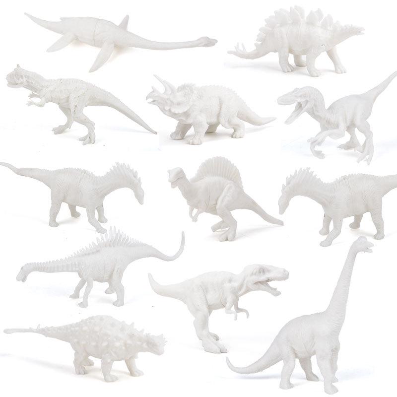 DIY Dinosaur Model Set: Paint and Color Your Own Tyrannosaurus and Triceratops Static Plastic Models