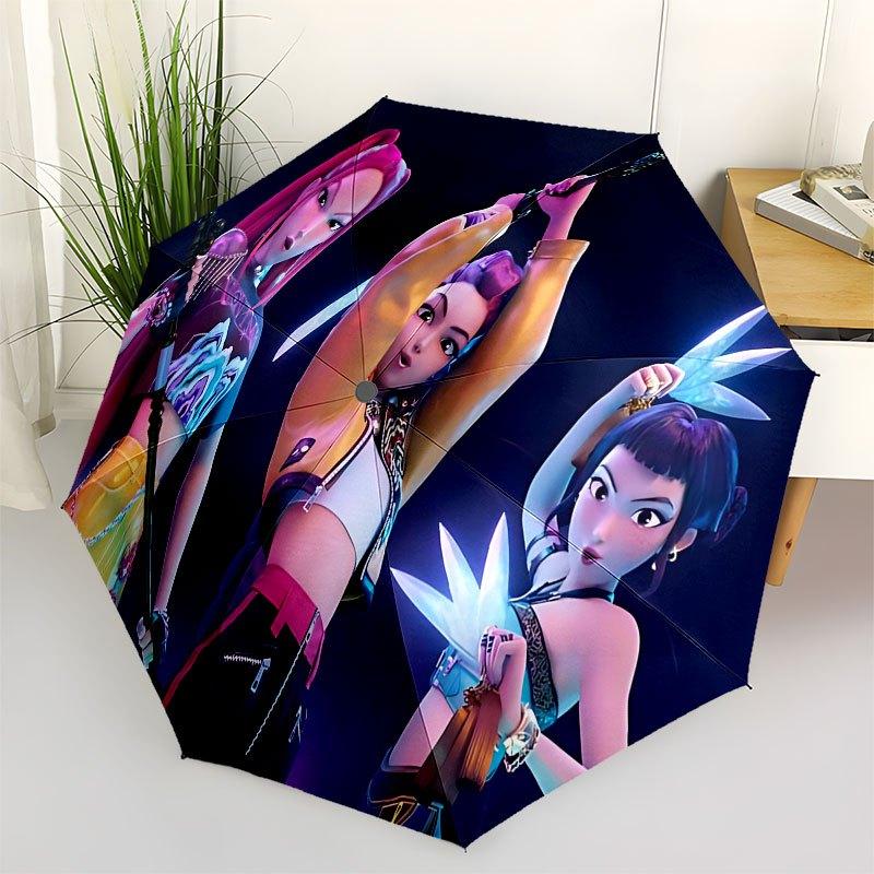 1 ks Lovec K-POP X Automatický deštník s otevíráním/zavíráním, Pohodlný třífoldní design, 8 kovových paprsků - pro venkovní denní použití, Cestování A45