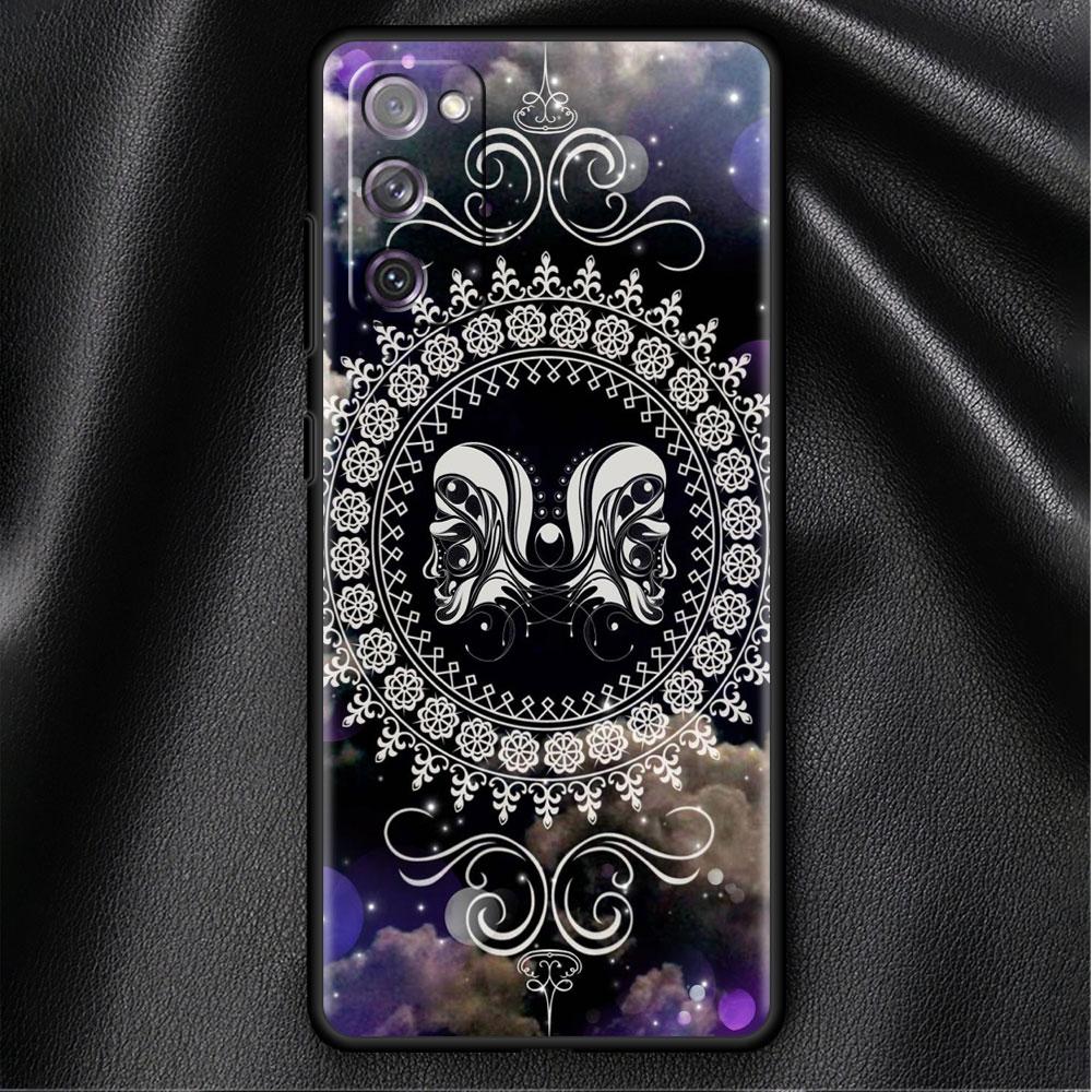 Case For Samsung Galaxy S20 FE S22 Ultra S21 Plus Luxury Soft Phone Case S10 S9 S8 S10e S7 Funda Mandala 12 Constellations Shell
