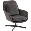Lounge Chair, Upholstered Velvet Accent Chair, Metal Frame, Dark Grey