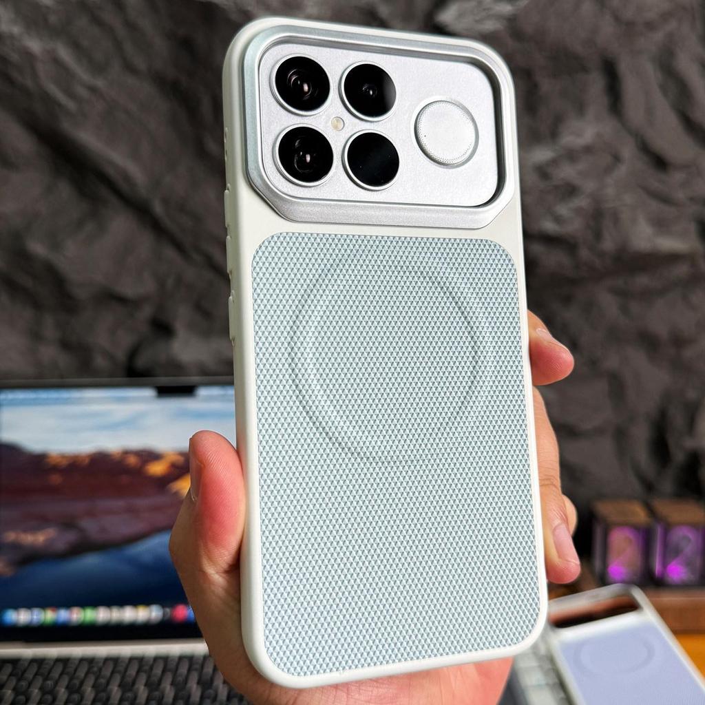 Business Triangle Texture Magnetic Phone Protective Case for Poco F9 Ultra F9Pro F8 Ultra F8 Pro PU Leather Hard PC Wireless Charge Protection Cover
