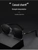 Men's Polarized Square Metal Frame Sunglasses UV Protection