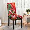 Non Slip Christmas Dining Room Chair Covers Stretchy Washable Xmas Printed Chair Slipcover Protector for Holiday Party Decor