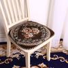 Floral Pattern Dining Chair Cushion Chenille Buttocks Pad Embroidered Chair Mat  Office Classroom
