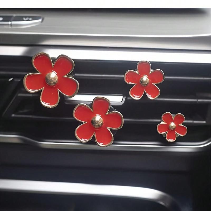 4-Piece Car Air Vent Scented Clip for Vehicle Air Conditioning Vents Flower Decoration Clip