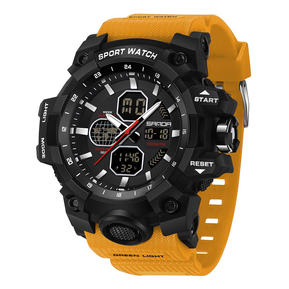 SANDA Top Luxury Watches Men Military Army Mens Watch Waterproof Sport Wristwatch Dual Display Watch Male Relogio Masculino