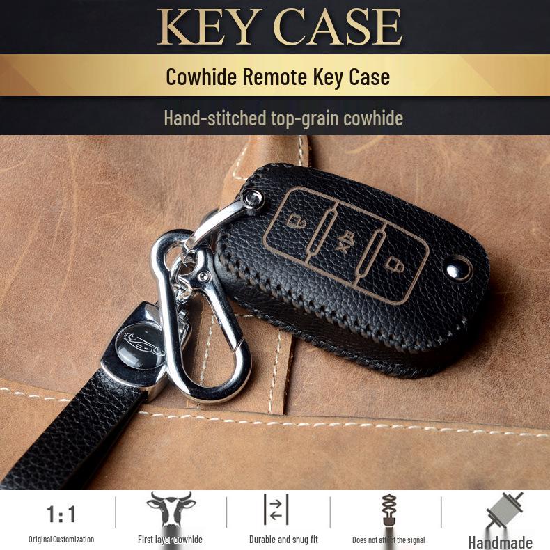 Wuling Hongguang, Zhiguang, Rongguang V Mini Top-Grain Cowhide Key Bag Buckle