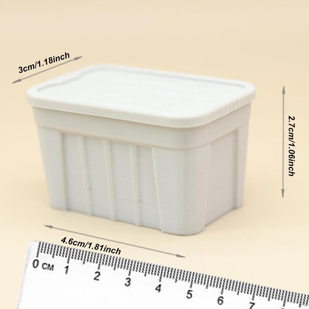 1/12 Miniature Storage Box with Lid Collections Mini Organizer Ornament for Micro Landscape DIY