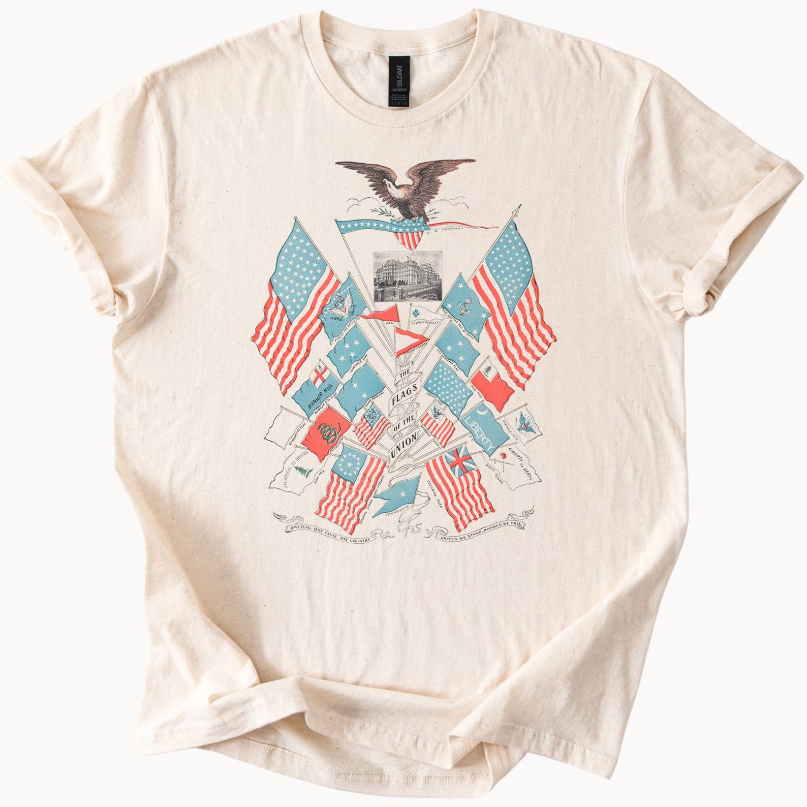 American Flags of the Union Eagle Patriotic Graphic Tee Shirt 100