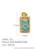 MamacitaSlay 316L Stainless Steel Shell Zircon Tarot Card Charms Necklace Earrings DIY Pendant Waterproof Jewelry Accessories