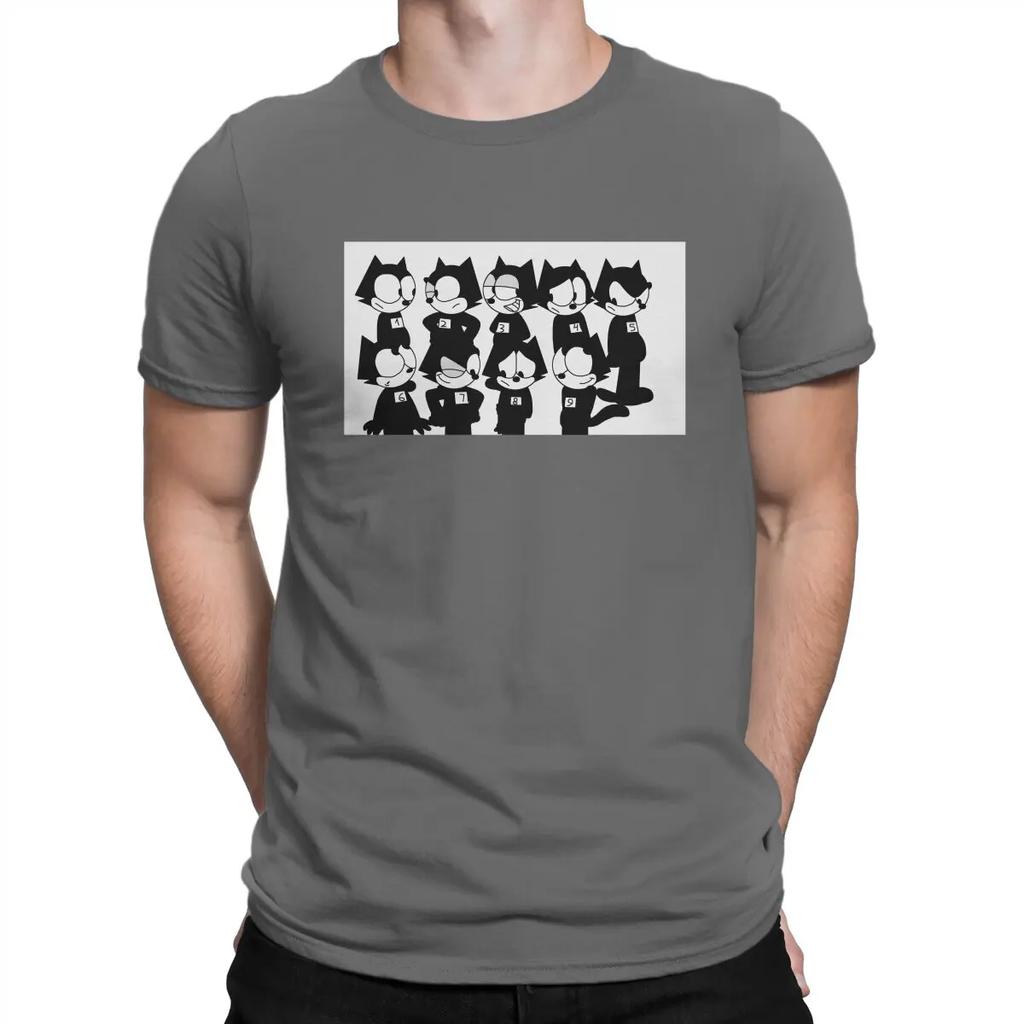 All Style T-Shirt for Men F-Felix The Cat Cartoon Funny 100% Cotton Tees Crewneck Short Sleeve T Shirt Gift Idea Clothing