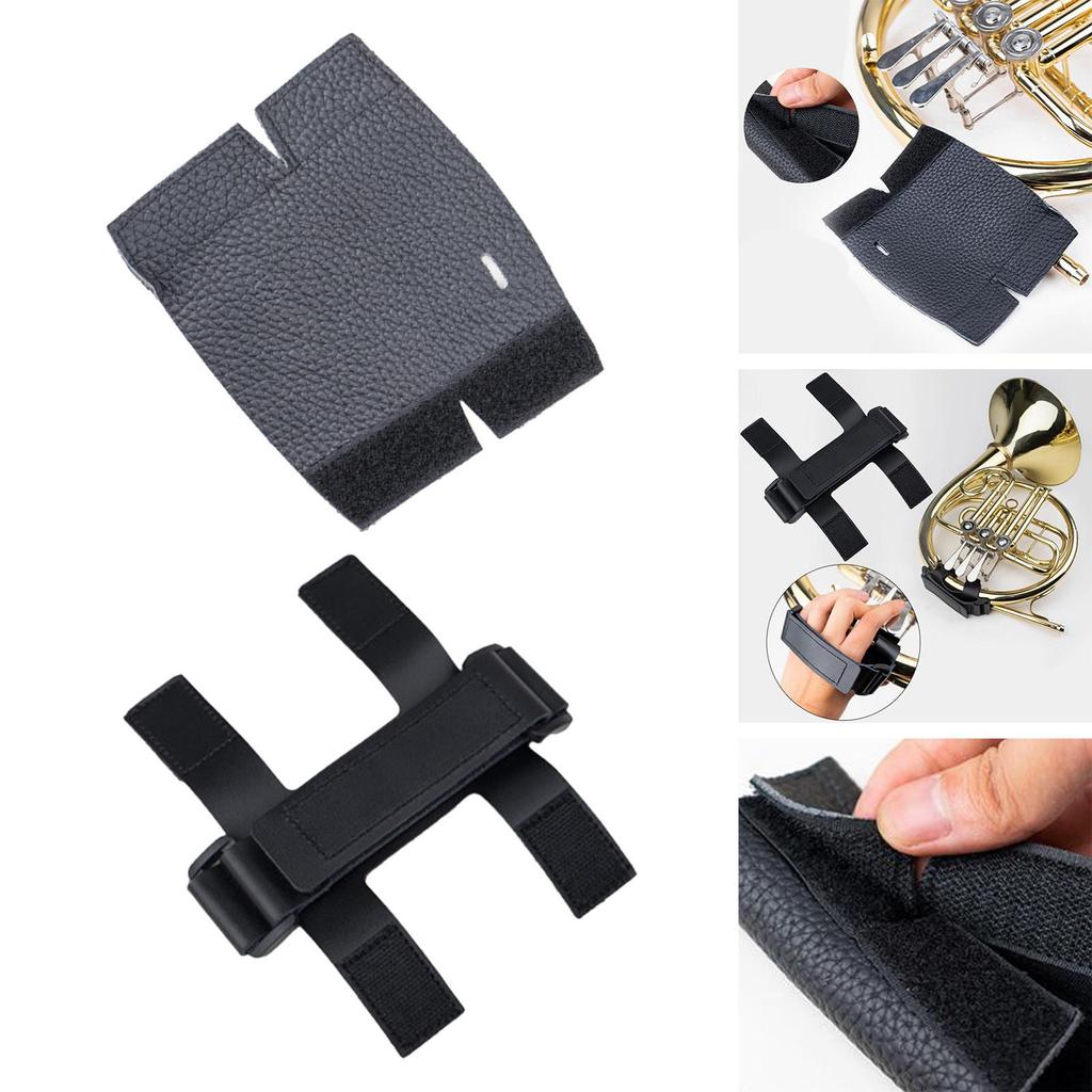 Adjustable French Horn Hand Guard - Premium Leather Wrap Cover for Practice and Performance