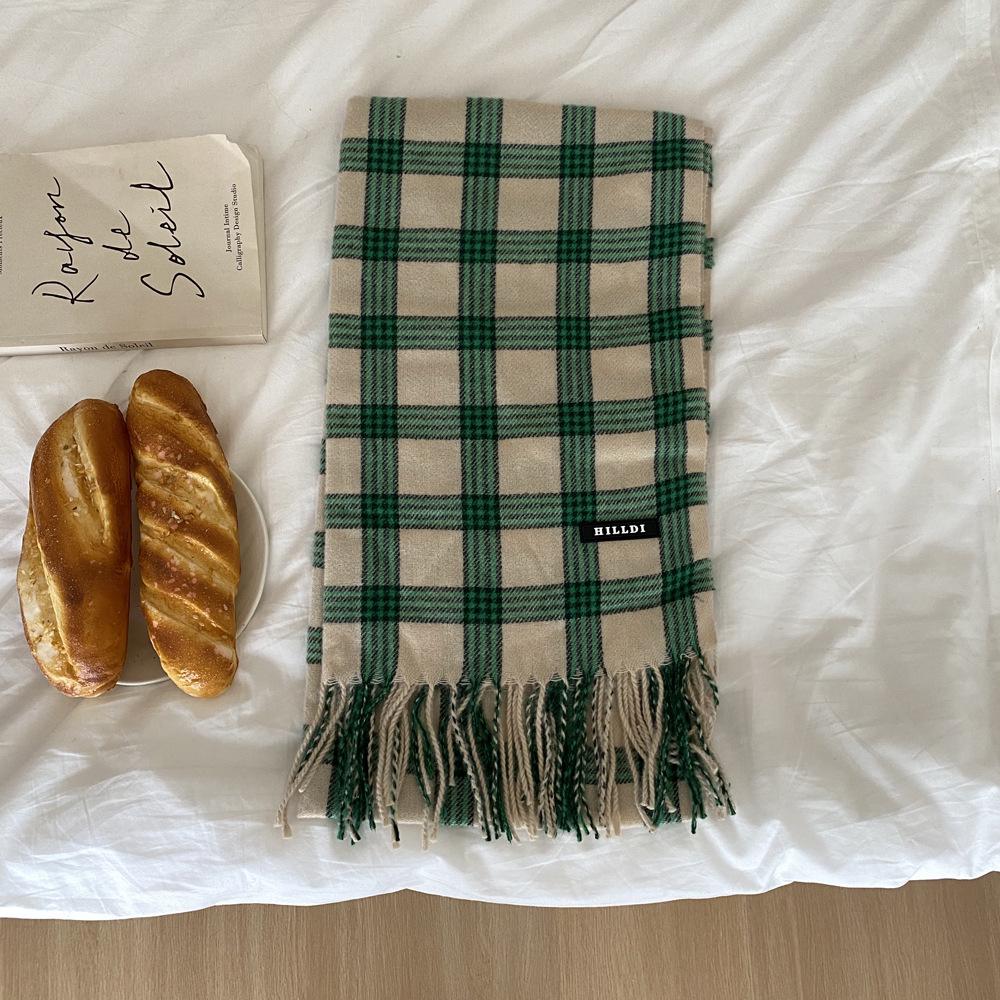 2025 Winter Red Plaid Imitation Cashmere Scarf - Warm Neck Warmer for Women & Couples