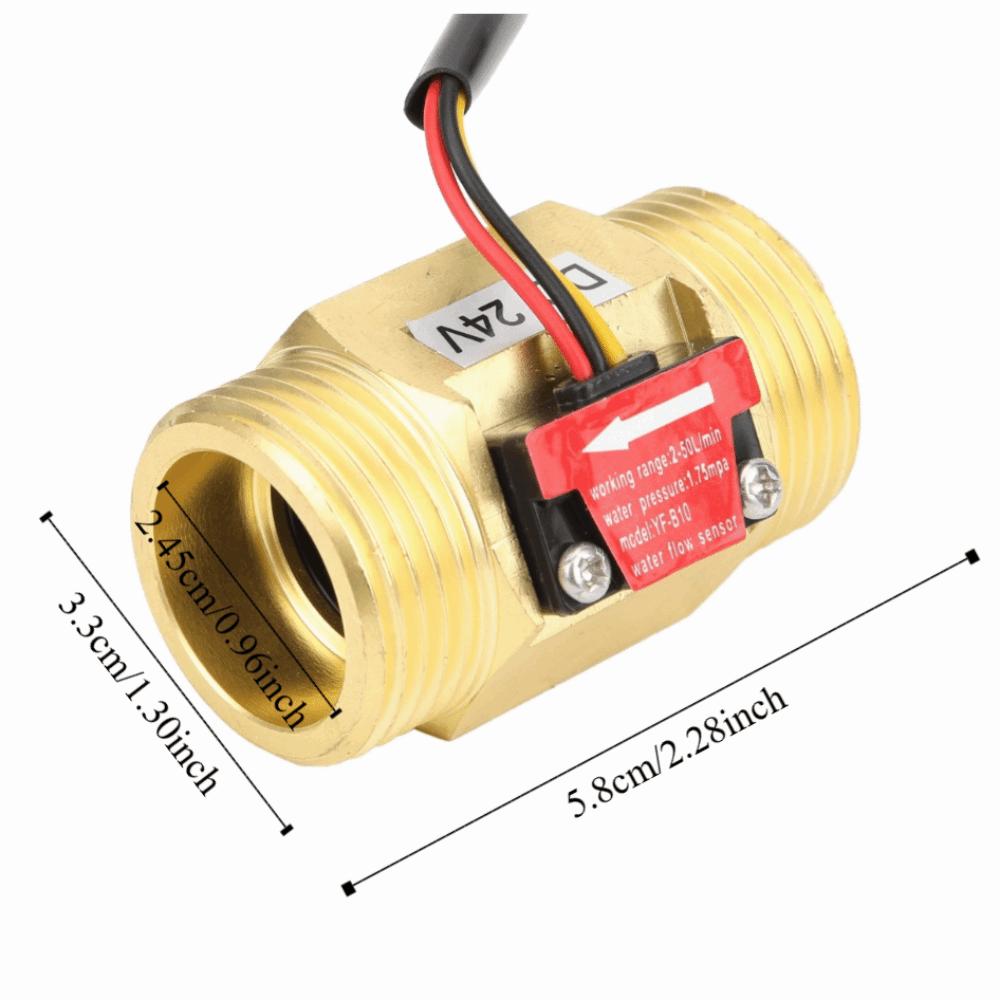 YF-B10 Hall Flowmeter DC24V Turbine Flowmeter Flow Switch Water Flow Sensor Liquid Measurement