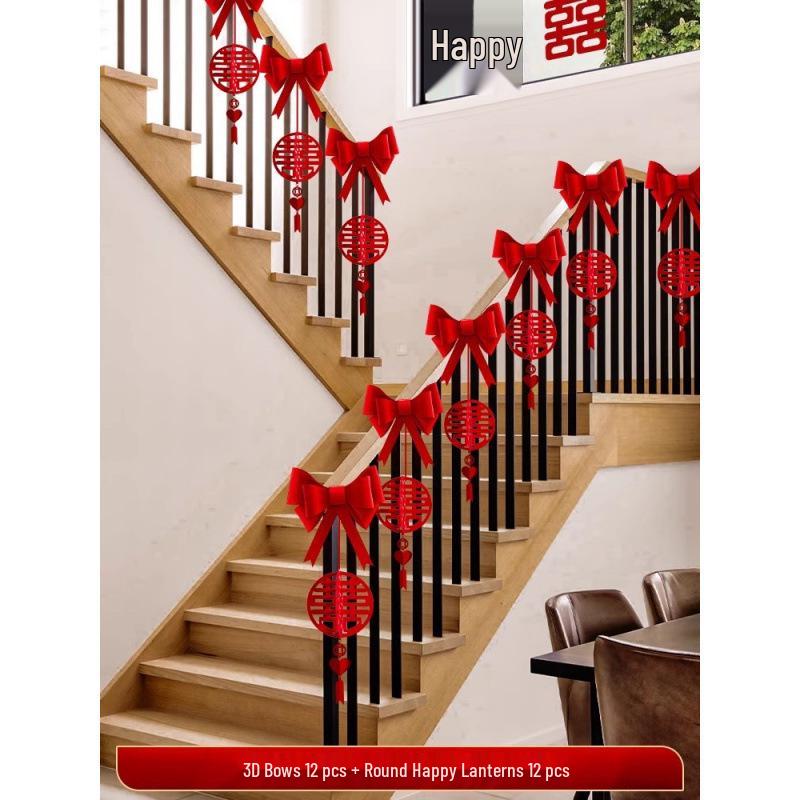 Wedding Festive Staircase Wall Decoration for Living Room and Newlywed Home