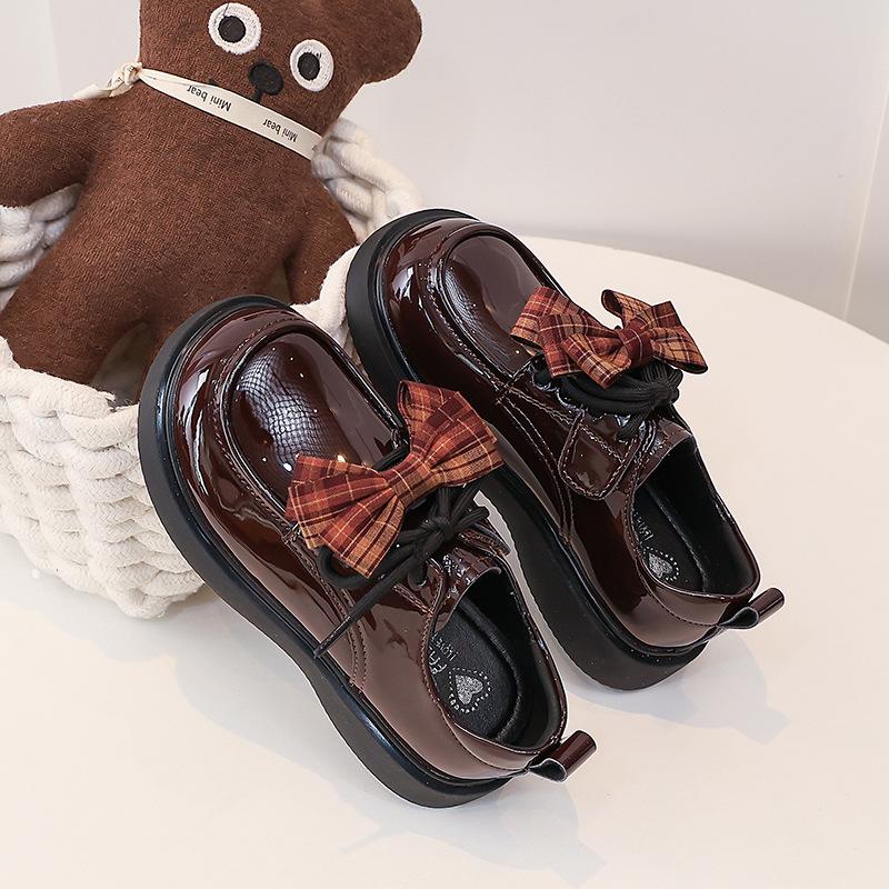 

Girls Black Leather Shoes Children s Mary Jane Shoes2026New Spring and Autumn British Style Princess Shoes for Girls Performances 26Inner Length16cm коричневый