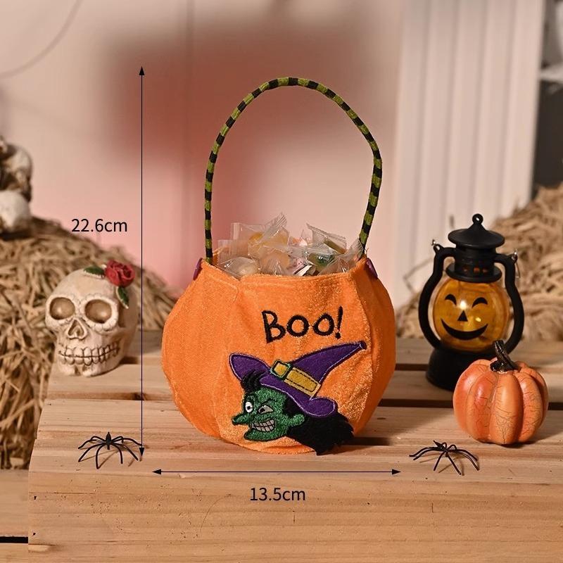 Halloween Candy Bag Kids Trick or Treat Pumpkin Handbag Vampire Candy Bucket Halloween Party Gift Bag for Children