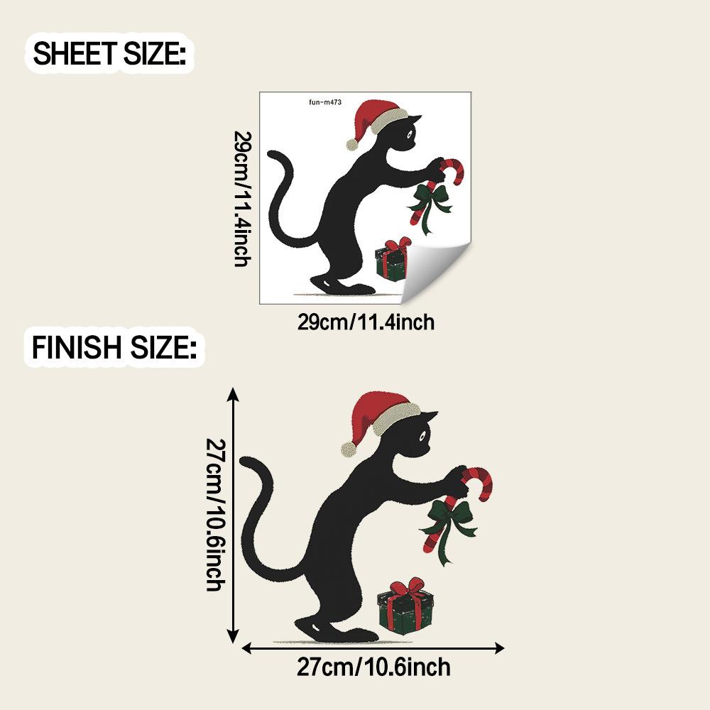 

Рождественские Персонализированные Подарки с Черным Котом Наклейки для Украшения Ванной Комнаты, Туалета и Дома